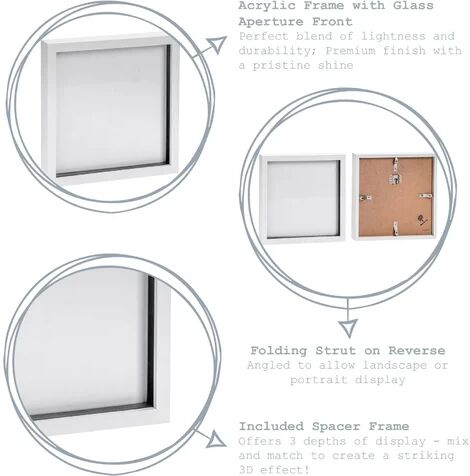 Nicola Spring Effect Picture Frame Nicola Spring Colour: White, Size: 51cm H x 51cm W x 3.5cm D  - Size: 90cm H X 122cm W X 122cm D