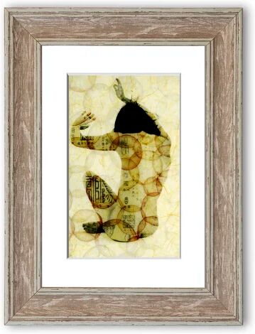 East Urban Home 'Tribal Tattoo Woman' - Picture Frame Graphic Art Print on Paper East Urban Home Size: 70cm H x 50cm W x 1cm D, Frame Option: Walnut  - Size: 70cm H x 50cm W x 1cm D