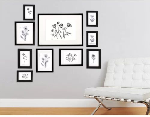 Ebern Designs 7 Piece Aycock Picture Frame Set Ebern Designs Colour: Black 80cm H x 80cm W