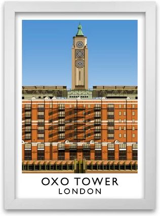 17 Stories Oxo Tower London by Richard O'Neill - Picture Frame Graphic Art Print on Paper 17 Stories Frame Options: White, Size: 841 cm H x 594 cm W  - Size: