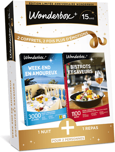 Wonderbox Coffret cadeau Week-end en amoureux + Bistrots et saveurs - Wonderbox