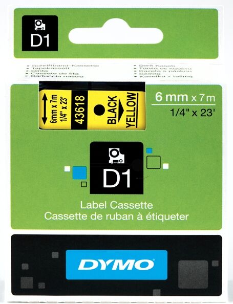 Dymo Original Dymo Labelwriter 400 Duo Etiketten (S0720790 / 43618) multicolor 6mm x 7m - ersetzt Labels S0720790 / 43618 für Dymo Labelwriter 400Duo