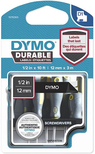 Dymo D1 Durable White On Black