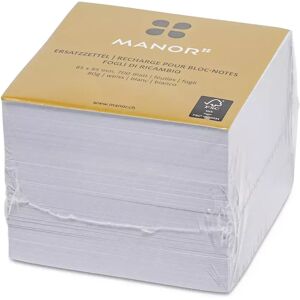 Manor - Nachfüllpack Für Notiz- Und Zettelbox, 8.5x8.5x6.5cm, Weiss