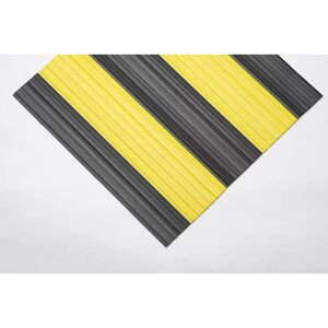 EHA Weich-PVC-Läufer, mit geschlossener Oberfläche, 10 m Rolle, schwarz-gelb, Breite 1000 mm