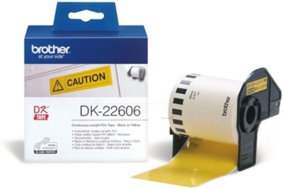 Brother Original Brother P-Touch QL 500 BW Etiketten (DK-22606) gelb 62mm x 15,24m - ersetzt Labels DK22606 für Brother P-Touch QL 500BW