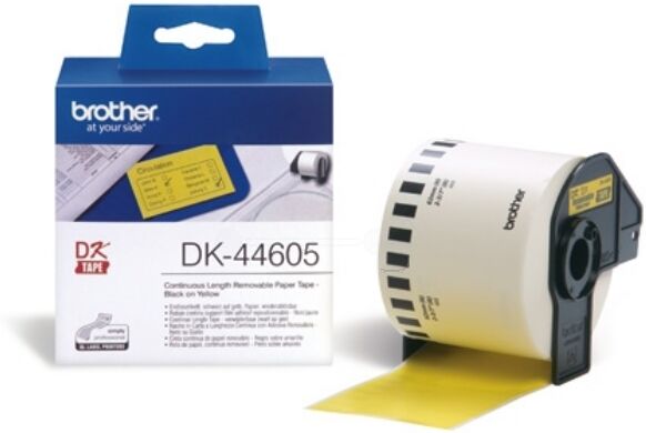 Brother Original Brother P-Touch QL 580 Etiketten (DK-44605) gelb 62mm x 30,48m - ersetzt Labels DK44605 für Brother P-Touch QL580