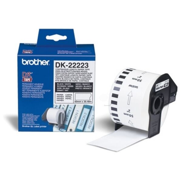 Brother Original Brother P-Touch QL 820 NWB Etiketten (DK-22223) weiß 50mm x 30,48m - ersetzt Labels DK22223 für Brother P-Touch QL 820NWB