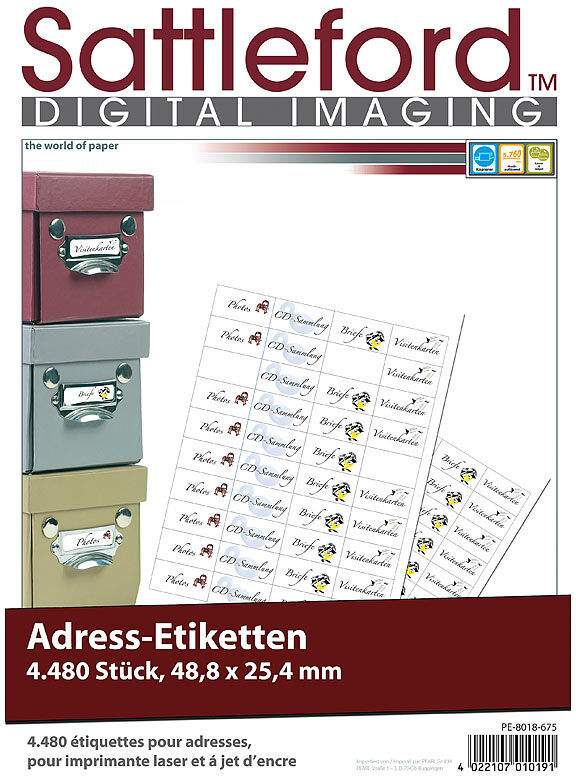 Sattleford 1000 Adress-Etiketten 99,1 x 57 mm für Laser/Inkjet