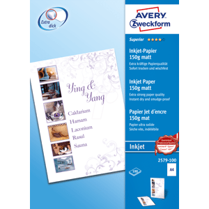 AVERY ZWECKFORM PAPIER 2579-100 - DIN A4, Inkjet, Papier, 150 g/m², 100 Blatt