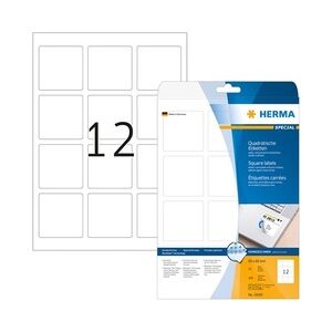 HERMA Ablösbare Etiketten 60 x 60 mm , 300 Etiketten, weiß, quadratisch, wieder haftend