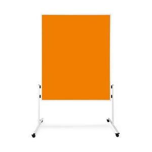 Office Marshal KARAT Moderationstafel Einteilig mit Filzbezug - Rollen mit Feststellbremsen / 120 x 150 cm, Orange