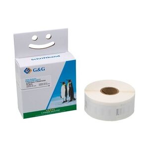 G&G Premium Etiketten 25x54mm, kompatibel zu Dymo 11352/S0722520, schwarz auf weiß, permanent. Packung = 500 Etiketten