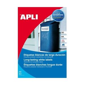 APLI agipa Wetterfeste Folien-Etiketten, 99,1 x 139 mm, weiß