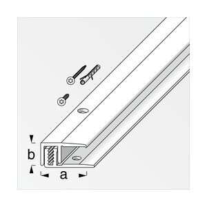 alfer Abschluss- + Träger- 1 m, 21 x 10.5 x 7 - 15 mm Alu eloxiert