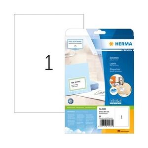 HERMA Universaletiketten, permanent, 297x210mm, 25 Stück, weiß