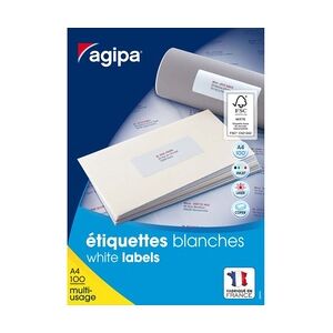 agipa Universal-Etiketten, 105 x 39 mm, weiß, rechteckig