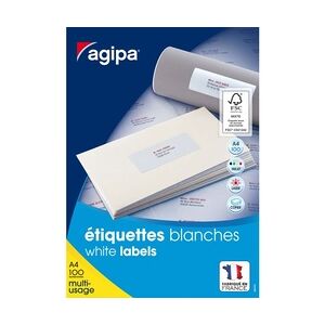 agipa Universal-Etiketten, 105 x 42 mm, weiß, rechteckig