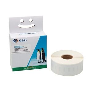 G&G Premium Etiketten 19 x 51mm, kompatibel zu Dymo 11355/S0722550, schwarz auf weiß, ablösbar, Packung = 500 Etiketten