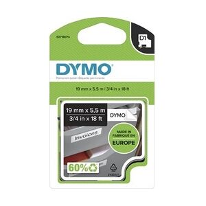 Dymo D1 Schriftbandkassette schwarz/weiß, 19 mm x 5,5 m