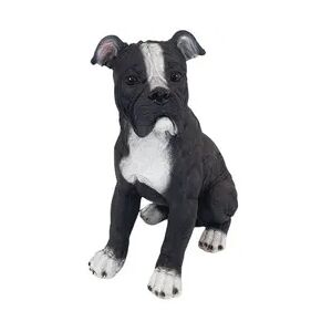 Weitere Dekofigur American Bulldog sitzend 41 x 23 x 32 cm schwarz-weiß