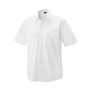 Exner 407 - Pilotenhemd halbarm : weiß 60% Baumwolle 40% Polyester 120 g/m2 48