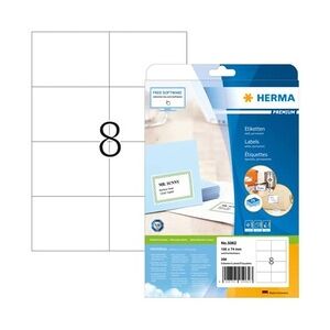 HERMA Universaletiketten PREMIUM , permanent, 105x74mm, 200 Stück, weiß