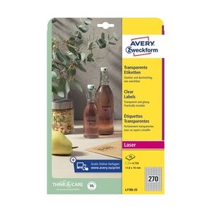 Avery Zweckform Transparente Etiketten, 60 mm, rund