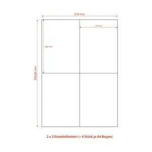 1-PACK 4000x Etiketten Labels selbstklebend weiß 105 x 148.5mm auf DIN A4