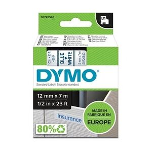 Dymo D1 Schriftbandkassette blau/weiß, 12 mm x 7 m
