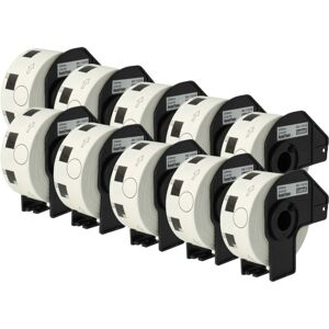 10x Vhbw Rolle Etiketten Aufkleber rund kompatibel mit Brother P-Touch QL-1050, QL-1050N, QL-1060, QL-1060N, QL-500, QL-500A, QL-500BS, QL-500BW