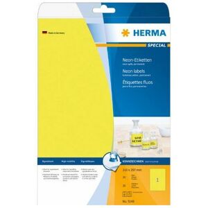 Neonetiketten A4 210x297 mm neon-gelb Papier matt 20 St. - Herma