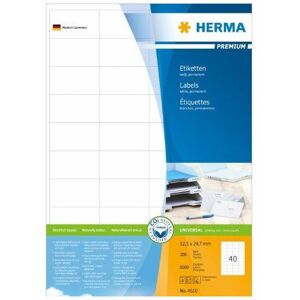 Etiketten Premium A4 52.5x29.7 mm weiß Papier matt 8000 St. - Herma