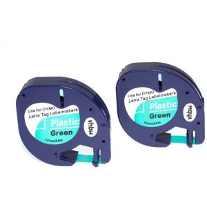 2x Schriftband Kassette Patrone 12mm kompatibel mit Dymo LetraTag 2000, LT-100H, LT-100T, Plus LT-100H, QX50, xm, xr Ersatz für 91204. - Vhbw