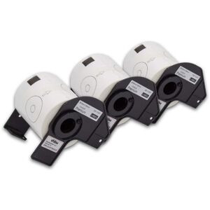 VHBW 3x CD/DVD-Etiketten Aufkleber Rolle Set kompatibel mit Brother P-Touch QL-1050, QL-1050N, QL-1060, QL-1060N, QL-500, QL-500A, QL-500BS Ersatz für