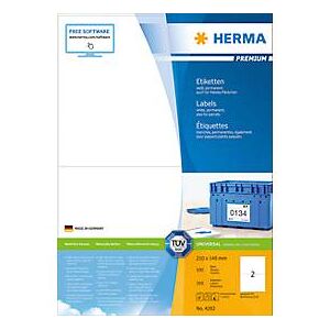 Herma Premium-Etiketten auf A4-Blättern, permanent haftend, 200 Etiketten, 100 Bogen
