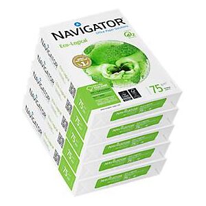 Kopierpapier Navigator Eco-Logical, DIN A4, 75 g/m², hochweiß, 1 Karton = 5 x 500 Blatt
