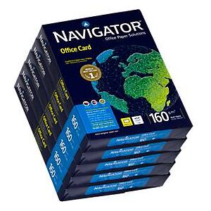 Navigator Office Card, DIN A4, 160 g/m², hochweiß, 1 Karton = 5 x 250 Blatt