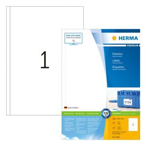 HERMA Etiketten PREMIUM Permanent Haftend A4 200x297 mm 100 Blätter - Size: N/A