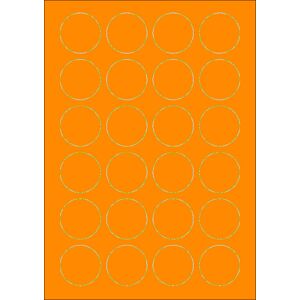 Sorex Orange A4-Etiketten 40 mm rund (100 Blatt)