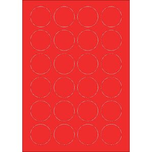 Sorex Rote A4-Etiketten 40 mm rund (100 Blatt)