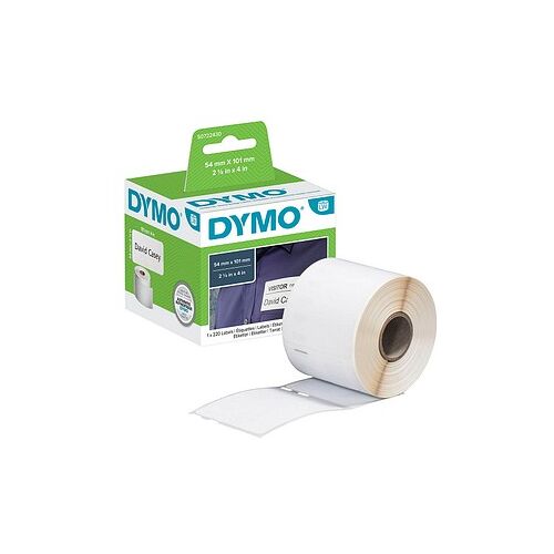 DYMO Endlosetikettenrolle für Etikettendrucker S0722430 weiß, 54,0 x 101,0 mm, 1 x 220 Etiketten