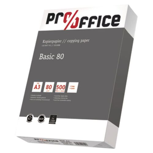Pro/office - Papier Basic, A3, 80g, Weiß,Pck=500bl, Für Inkjet, Laser, Kopierer, F