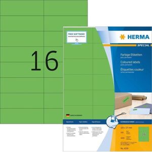 HERMA Etiketter grøn 105x37 A4 1600 stk.