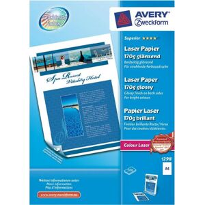 Avery Laser Fotopapir, Glossy, A4/170g/200ark