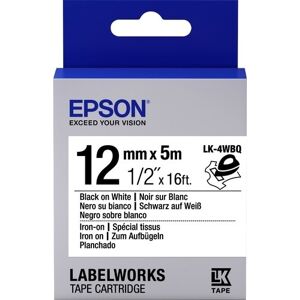 Epson Lk-4wbq 12 Mm Labeltape, Sort På Hvid