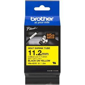 Brother Hse-231e Krympeflextape, 11.2mm, Sort/gul