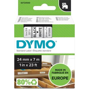 Dymo D1 Labeltape 24mm, Sort På Hvid