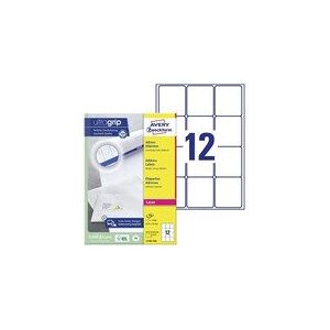 Adresseetiketter Avery 63,5x72 mm hvid QuickPEEL™ - (100 ark x 12 stk.)