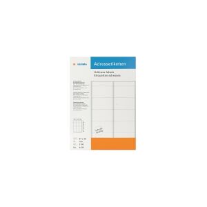 HERMA - Selv-klæbende - hvid - 67 x 38 mm 2100 etikette(r) (100 ark x 21) adresseetiketter